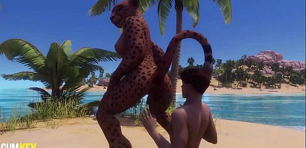  Furry Girl Mates With a Man | Furry monster| 3D Porn Wild Life